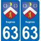 63 Sugères blason autocollant plaque stickers ville