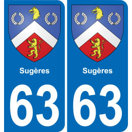 63 Sugères wappen aufkleber typenschild aufkleber stadt