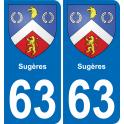 63 Sugères coat of arms sticker plate stickers city