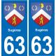 63 Sugères wappen aufkleber typenschild aufkleber stadt