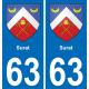 63 Surat escudo de armas de la etiqueta engomada de la placa de pegatinas de la ciudad