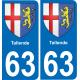 63 Tallende coat of arms sticker plate stickers city
