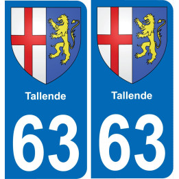 63 Tallende blason autocollant plaque stickers ville