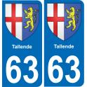 63 Tallende coat of arms sticker plate stickers city