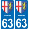 63 Tallende coat of arms sticker plate stickers city