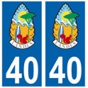 40 Landes escudo de armas de los pines de la placa de la etiqueta engomada