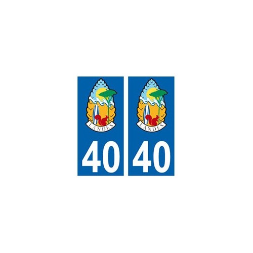40 Saint-Paul-Lès-Dax autocollant plaque blason armoiries stickers département v 
