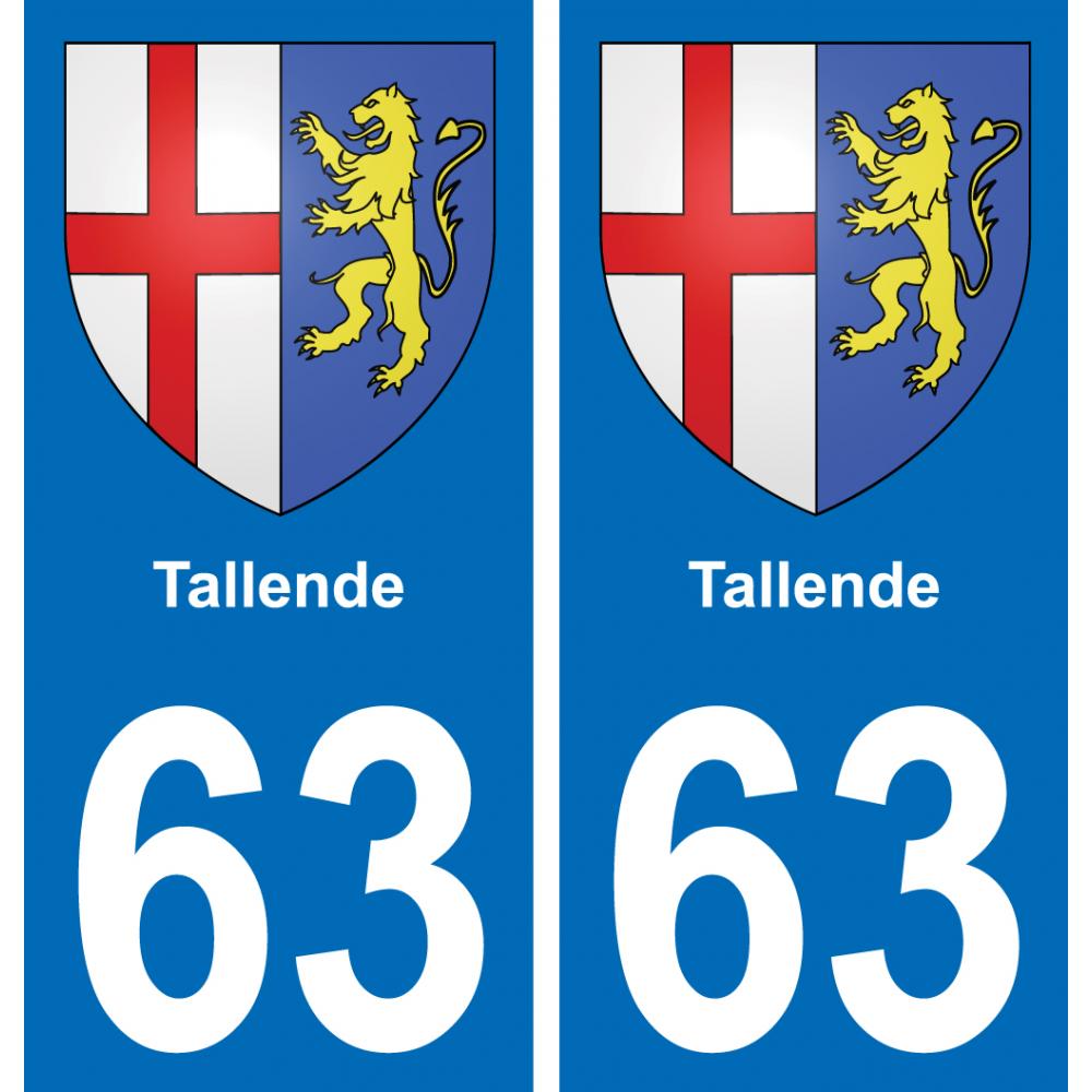 63 Tallende blason autocollant plaque stickers ville