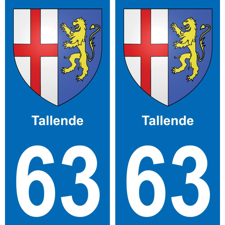 63 Tallende blason autocollant plaque stickers ville
