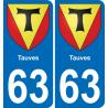 63 Tauves wappen aufkleber typenschild aufkleber stadt