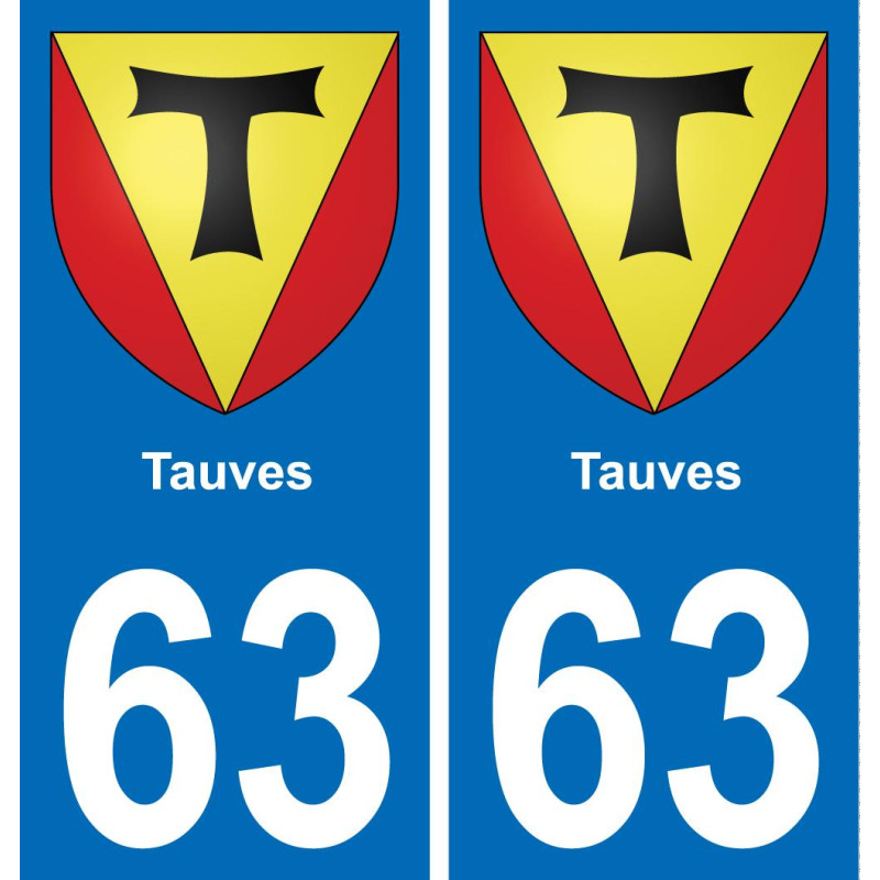 63 Tauves coat of arms sticker plate stickers city