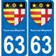 63 Tours-sur-Meymont blason autocollant plaque stickers ville