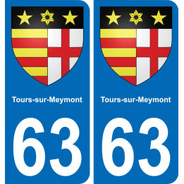 63 Tours-sur-Meymont wappen aufkleber typenschild aufkleber stadt