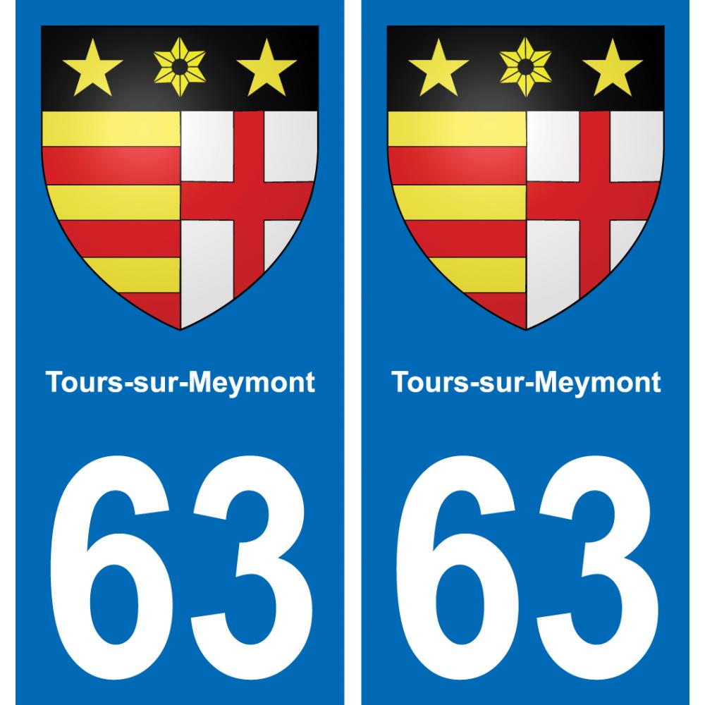 63 Tours-sur-Meymont blason autocollant plaque stickers ville