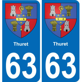 63 Thuret coat of arms sticker plate stickers city