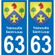 63 Trémouille-Saint-Loup coat of arms sticker plate stickers city