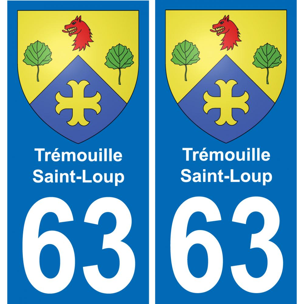 63 Trémouille-Saint-Loup coat of arms sticker plate stickers city
