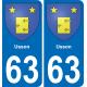 63 Usson stemma adesivo piastra adesivi città