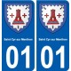 01 Saint-Cyr-sur-Menthon ville autocollant plaque sticker