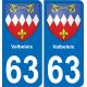 63 Valbeleix blason autocollant plaque stickers ville
