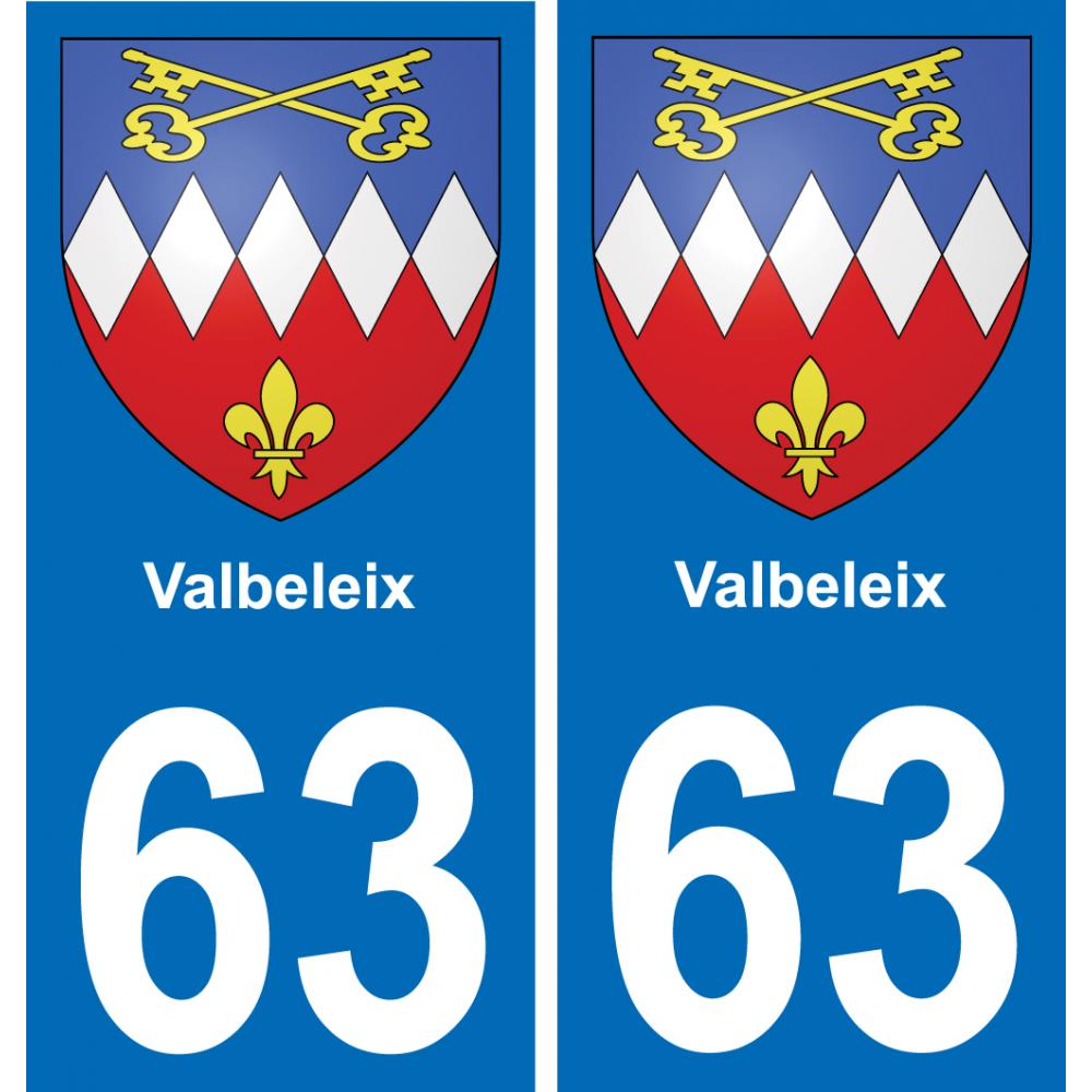 63 Valbeleix blason autocollant plaque stickers ville