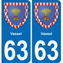63 Vassel wappen aufkleber typenschild aufkleber stadt