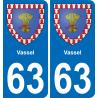 63 Vassel wappen aufkleber typenschild aufkleber stadt