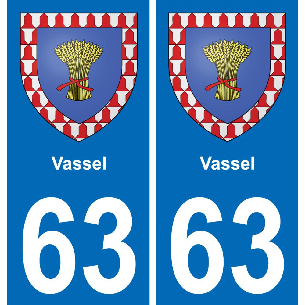 63 Vassel stemma adesivo piastra adesivi città
