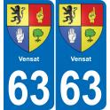 63 Vensat escudo de armas de la etiqueta engomada de la placa de pegatinas de la ciudad