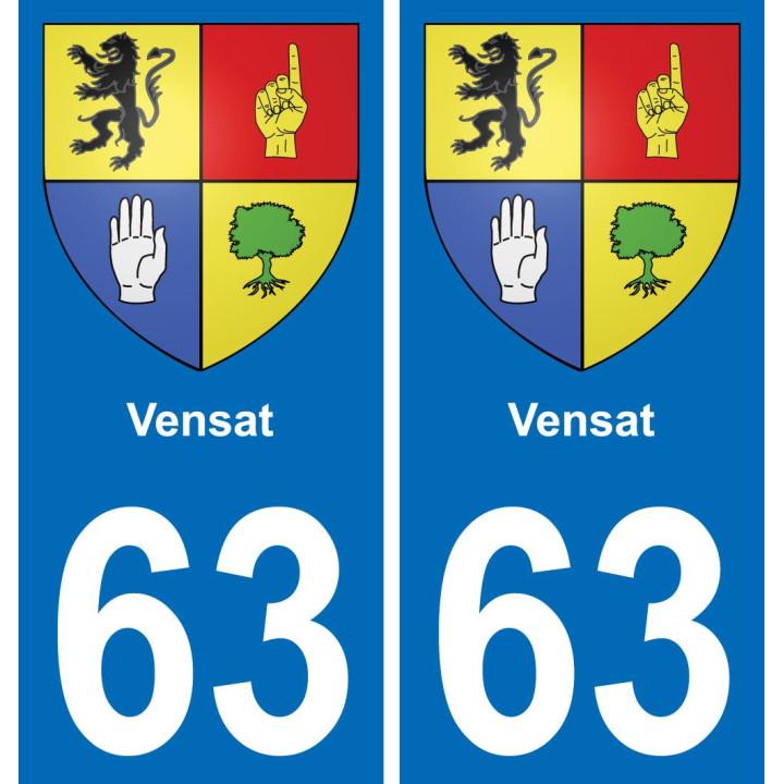 63 Vensat blason autocollant plaque stickers ville