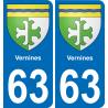 63 Vernines coat of arms sticker plate stickers city