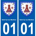 01 Saint-Cyr-sur-Menthon ville autocollant plaque sticker
