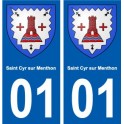 01 Saint-Cyr-sur-Menthon ville autocollant plaque sticker
