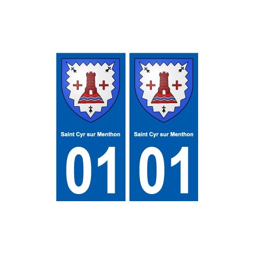 01 Saint-Cyr-sur-Menthon ville autocollant plaque sticker