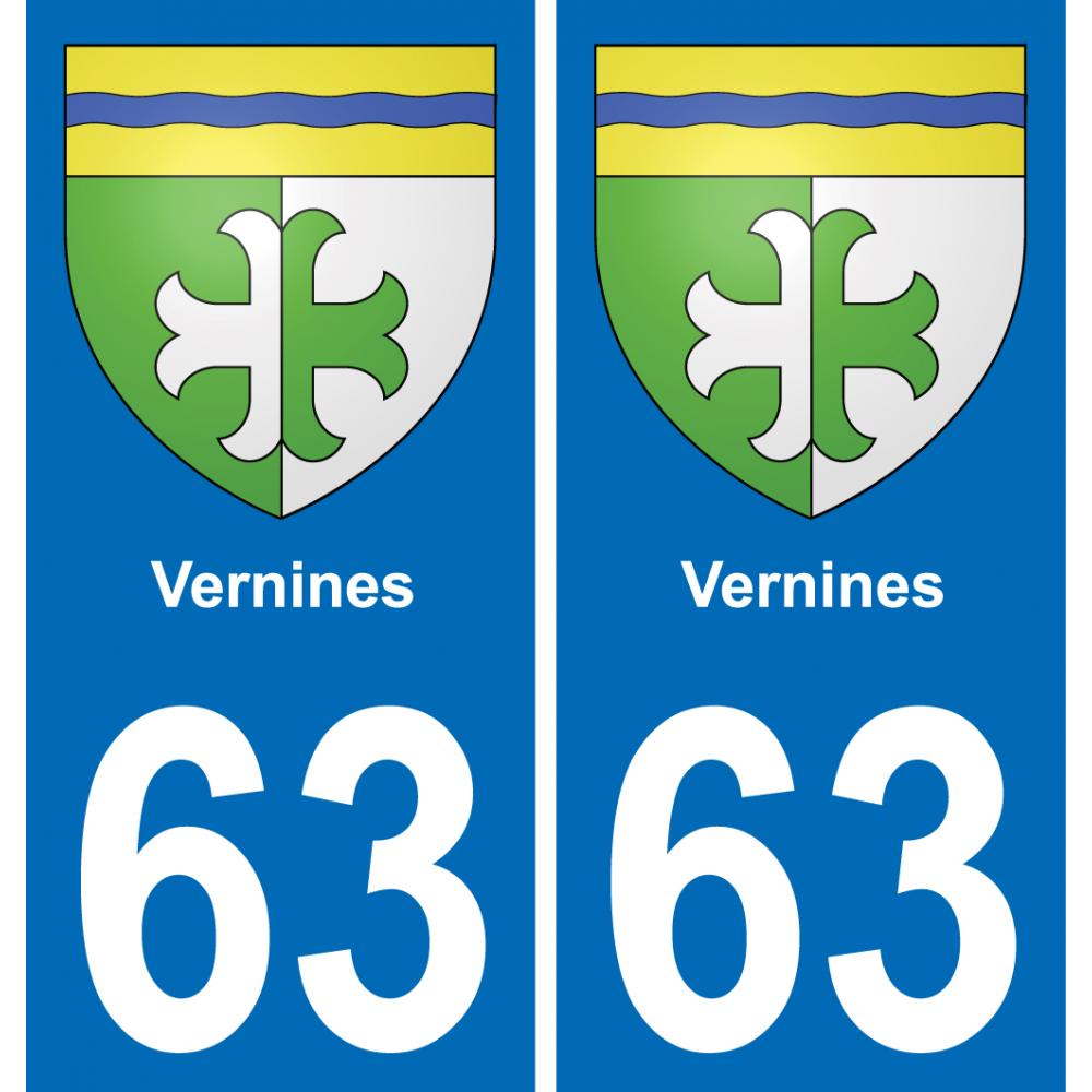 63 Vernines escudo de armas de la etiqueta engomada de la placa de pegatinas de la ciudad