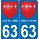 63 Vertolaye escudo de armas de la etiqueta engomada de la placa de pegatinas de la ciudad
