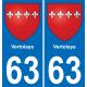 63 Vertolaye blason autocollant plaque stickers ville