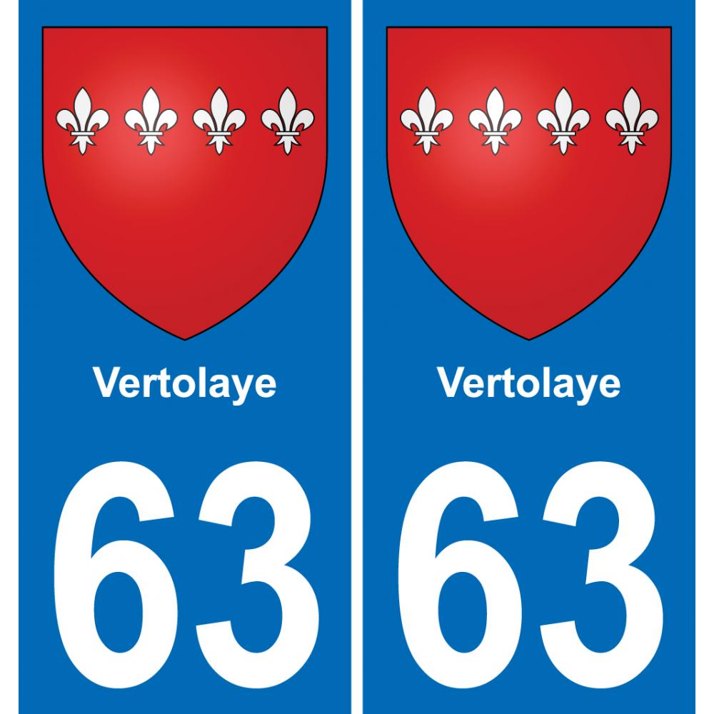 63 Vertolaye blason autocollant plaque stickers ville