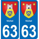 63 Vichel coat of arms sticker plate stickers city