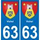 63 Vichel stemma adesivo piastra adesivi città