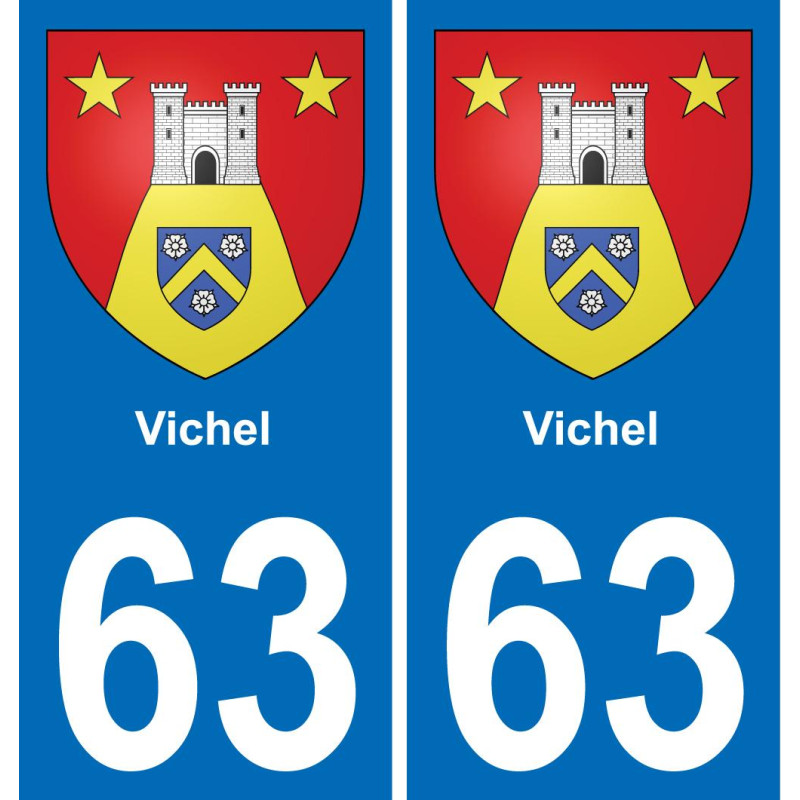 63 Vichel coat of arms sticker plate stickers city
