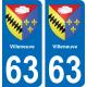 63 Villeneuve coat of arms sticker plate stickers city