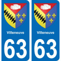 63 Villeneuve wappen aufkleber typenschild aufkleber stadt
