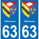 63 Villeneuve wappen aufkleber typenschild aufkleber stadt