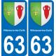 63 Villeneuve-les-Cerfs wappen aufkleber typenschild aufkleber stadt