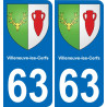 63 Villeneuve-les-Cerfs stemma adesivo piastra adesivi città