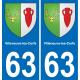 63 Villeneuve-les-Cerfs wappen aufkleber typenschild aufkleber stadt