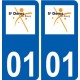 01 Saint-Denis-lès-Bourg logo ville autocollant plaque sticker