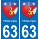 63 Villossanges stemma adesivo piastra adesivi città