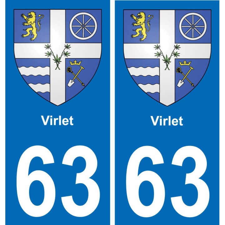63 Virlet wappen aufkleber typenschild aufkleber stadt
